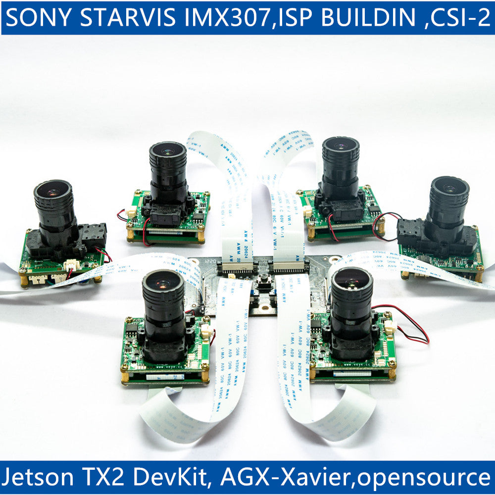 CS-TX2-XAVIER-nCAM-IMX307 for Jetson TX2 Devkit and Xavier, IMX307 MIPI CSI-2 2MP Star Light ISP Camera Module built-in charger