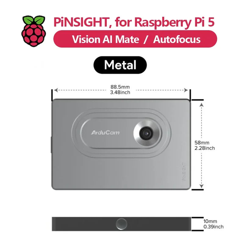 PiNSIGHT, 12MP Vision AI Mate for Raspberry Pi 5 Custom