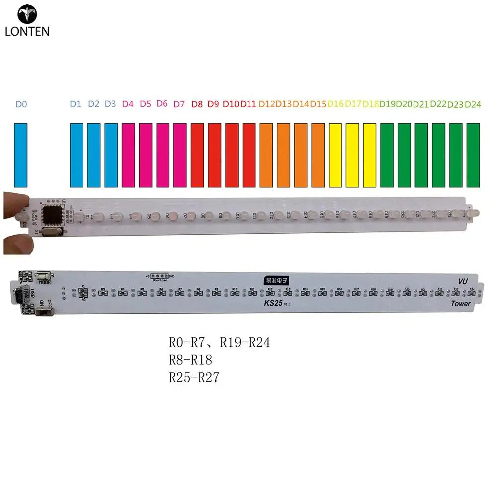 Custom Lonten Music Spectrum Analyzer Kit LED Sound Spectrum VU Meter Tower for DIY CAR System Vacuum Tube Amplifier for bar Manufacturer