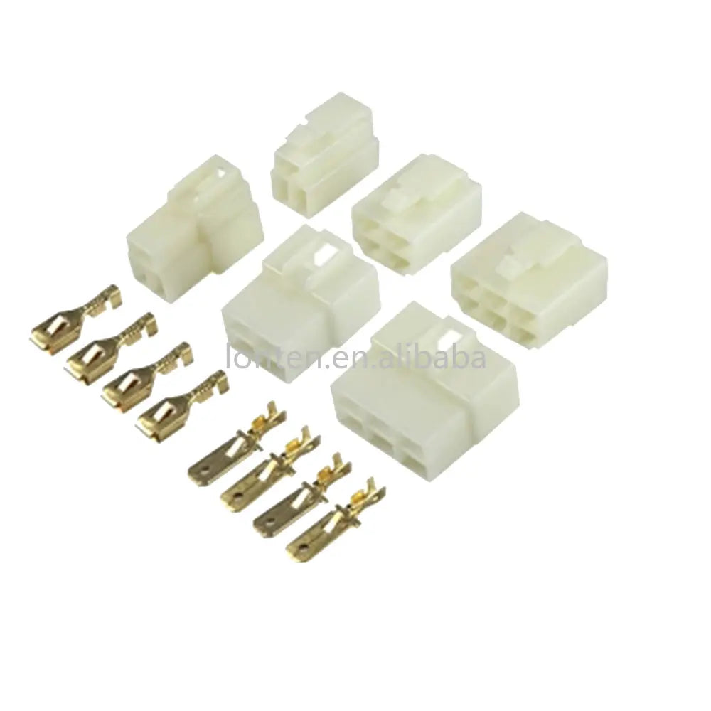 Custom Custom 10 sets 6.3mm connector 1P/2P/3P/4P/6P/9P pin Electrical 6.3 Connector Kits Male Female socket plug for Motorcycle Car Manufacturer