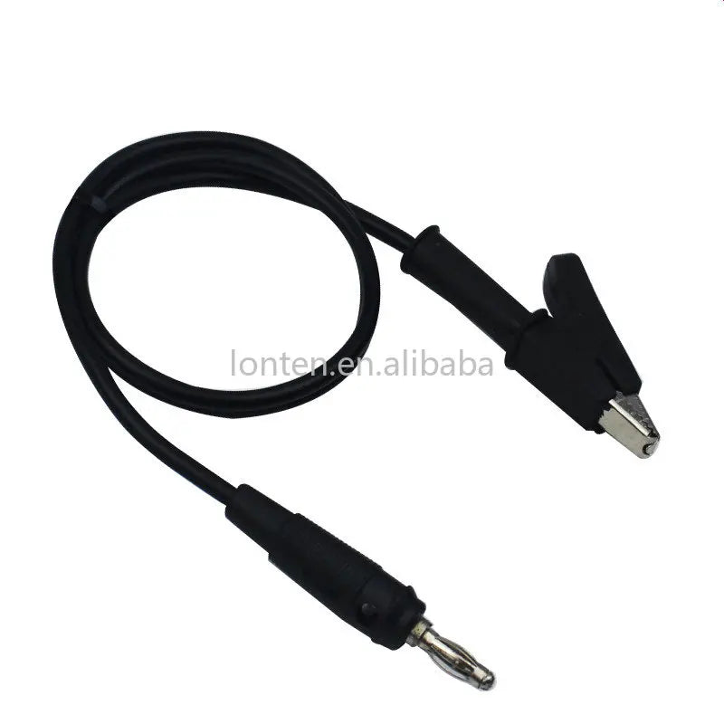 Custom 4mm Banana Plug To Shrouded Alligator 15A Plug To Alligator Clip Cable Leads 1M Soft Silicone Wire for Testing Probe Manufacturer