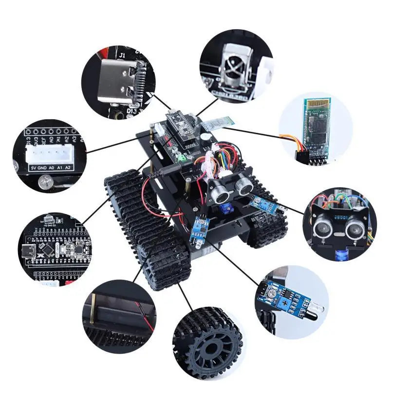 Custom Track Car Set Obstacle Avoidance Remote Control Smart Robot Kit Maker Programming Manufacturer