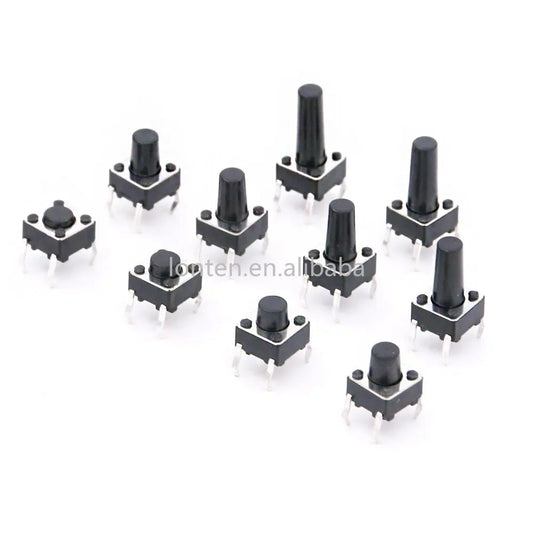 Custom 4.5x4.5mm Panel PCB Momentary Tactile Tact Mini Push Button Switch DIP 4pin 4.5x4.5x3.8/4.3/5/6/7/8/9/10 MM 4.5*4.5*4.3MM Manufacturer