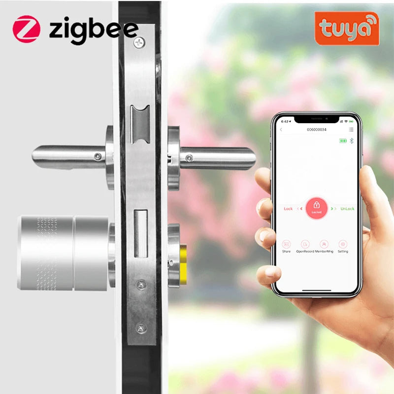 Custom Hot Tuya Zigbee Smart Lock Core Cylinder Intelligent Security Door Lock Encryption With Keys Work With Smart Life App Manufacturer