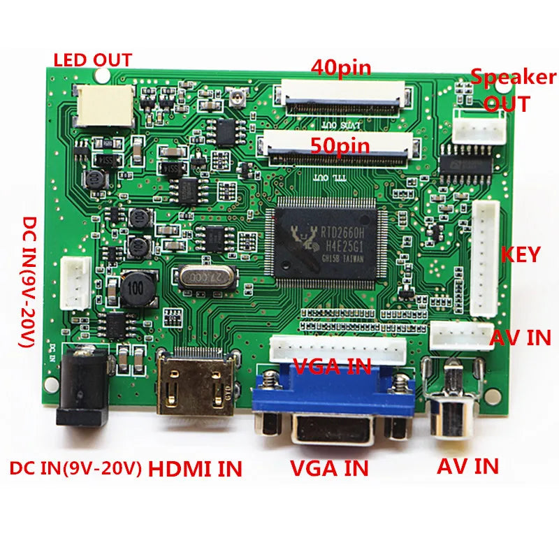 Custom HD+VGA+ 2AV+Audio 40pin 50pin LCD Driver Controller Board Kit for Panel AT065TN14/AT070TN90/AT070TN92/AT070TN94/AT090TN10 Manufacturer