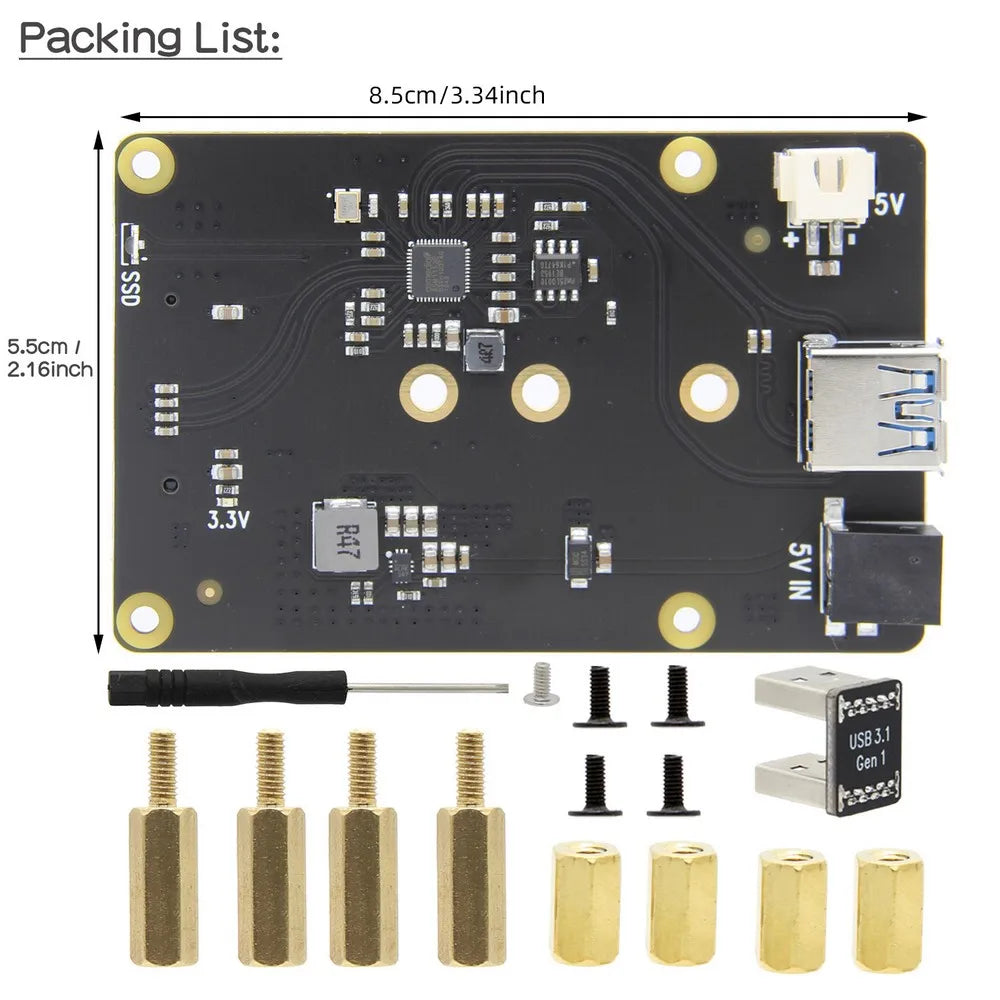 Custom Raspberry Pi X862 V1.0 M.2 NGFF 2280 SATA SSD Storage Expansion Board / Shield for Raspberry Pi 4 Model B Manufacturer