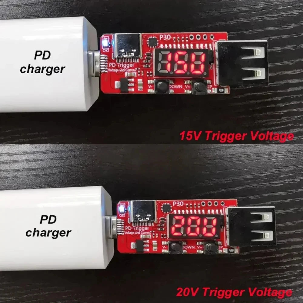 Custom Type-C PD3.0 Digital Voltmeter Ammeter Tester Instrument Automatic Fast Charge Trigger Board Manufacturer