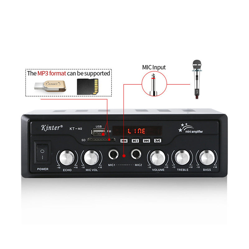 2*60W -Compatible FM Mp3 Player Audio Power AMP Equalizer HiFi Class AB Digital Mp3 Decoder Home Car Amplifier pcb assembly Customize