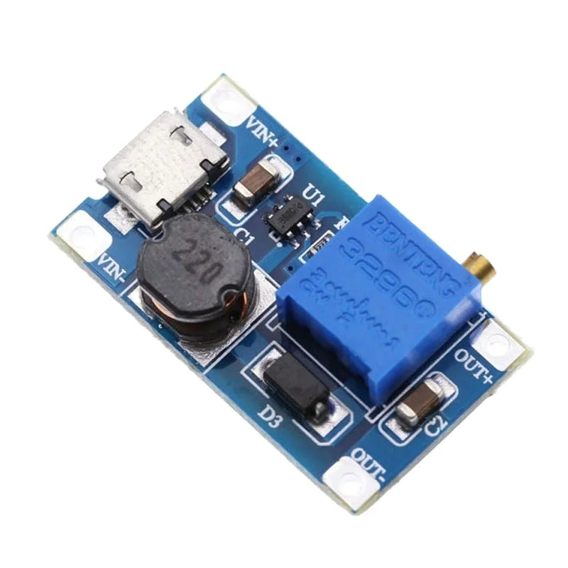 Custom MT3608 DC-DC Adjustable Boost Module 2A Boost Step Up Module with MICRO USB 2V - 24V to 5V 9V 12V 28V LM2577 Manufacturer