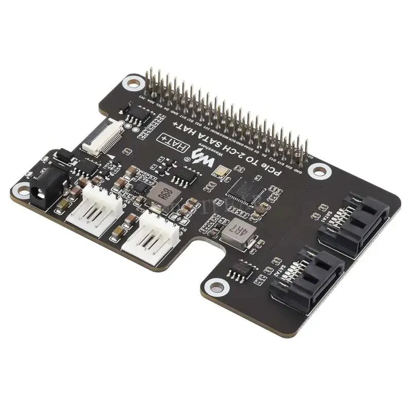 Raspberry Pi 5 PCIe to SATA Expansion Board with EEPROM HAT+  PCIe TO 2-CH SATA HAT+