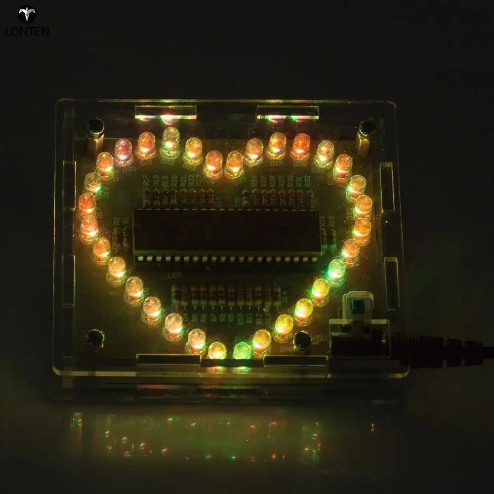 Custom Lonten 32 Beads Heart-shaped Water LED Lamp Electronic Kit with Shell Learning & Education Science tOYS Manufacturer