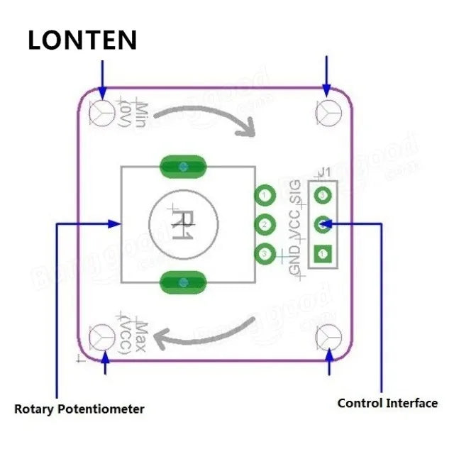 Custom Lonten Adjustable Potentiometer Rotary Angle Sensor Module Manufacturer