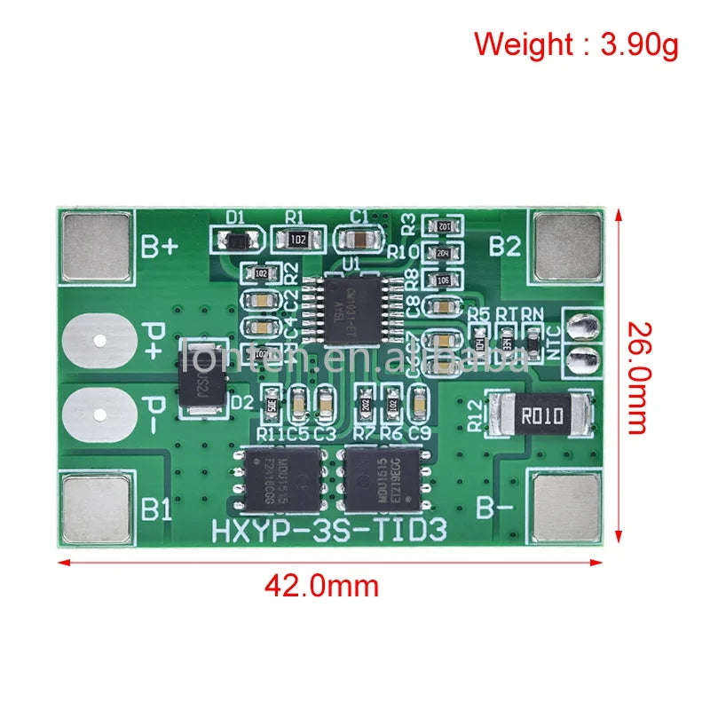 Custom 3S 10A Li-ion Lithium Battery 18650 Charger PCB BMS Protection Board 12V 11.1V 12.6V Prevent overcharge Manufacturer
