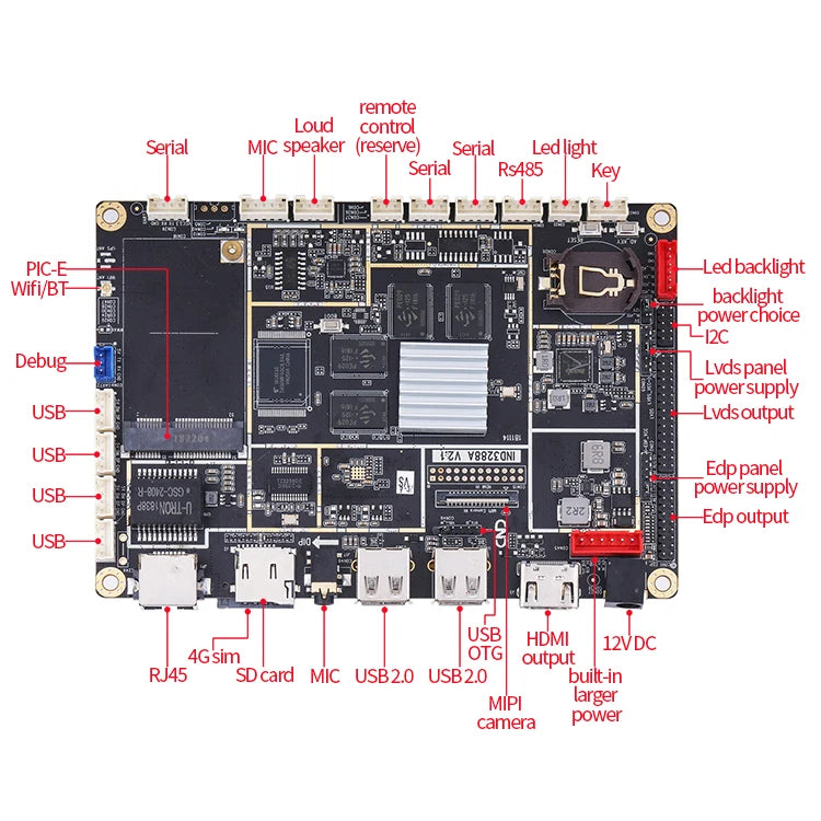Custom rockchip rk3288 quad core 2G+16G 4g lte gps android smart mother board Manufacturer