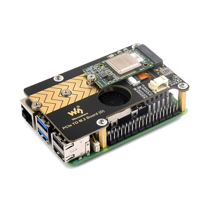Custom Raspberry Pi 5 PCIe To M.2 Adapter Board (D) NVMe M.2 SSD 2280 / 2260 / 2242 / 2230 Size Gen2 Gen3 Support for RPi 5