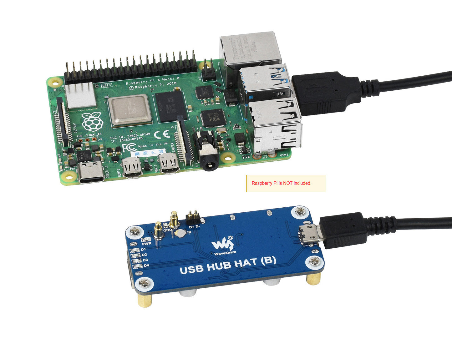 USB HUB HAT (B) For Raspberry Pi Series, 4x USB 2.0 Ports Specialized Pogo Pin For Zero Series Custom PCB vcr mainboard pcba customize