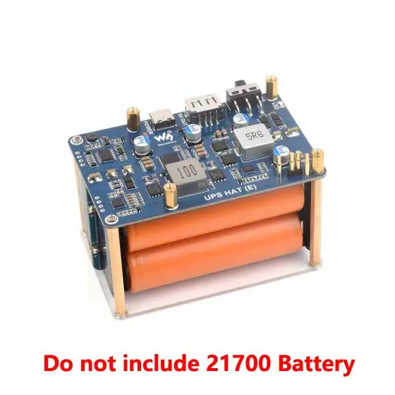Custom Raspberry Pi 5 UPS HAT (E) Extension Board 5V 6A Output Uninterruptible Power Supply Supports 21700 Li Batteries