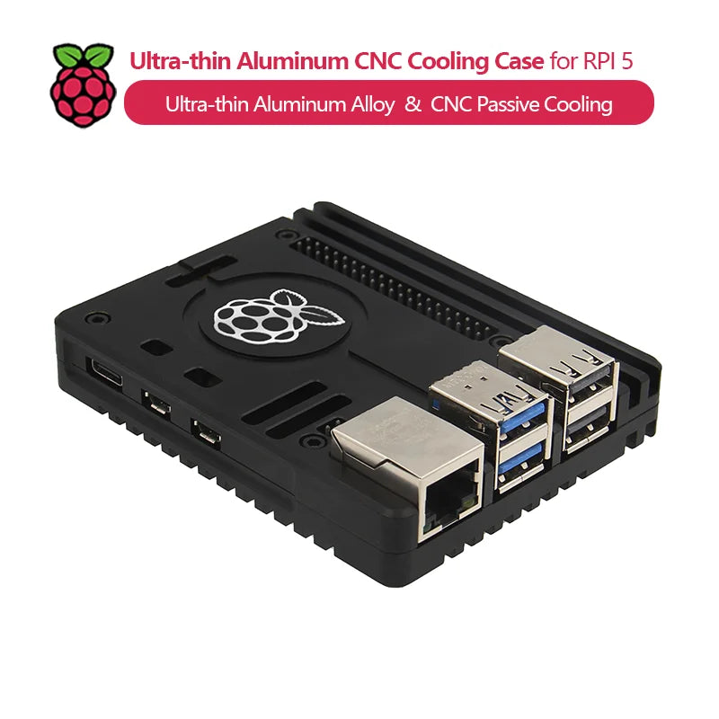 Ultra-thin Aluminum Alloy CNC Passive Cooling Protective Case for Protection Cooling Compatible Raspberry Pi 5 N310/N311