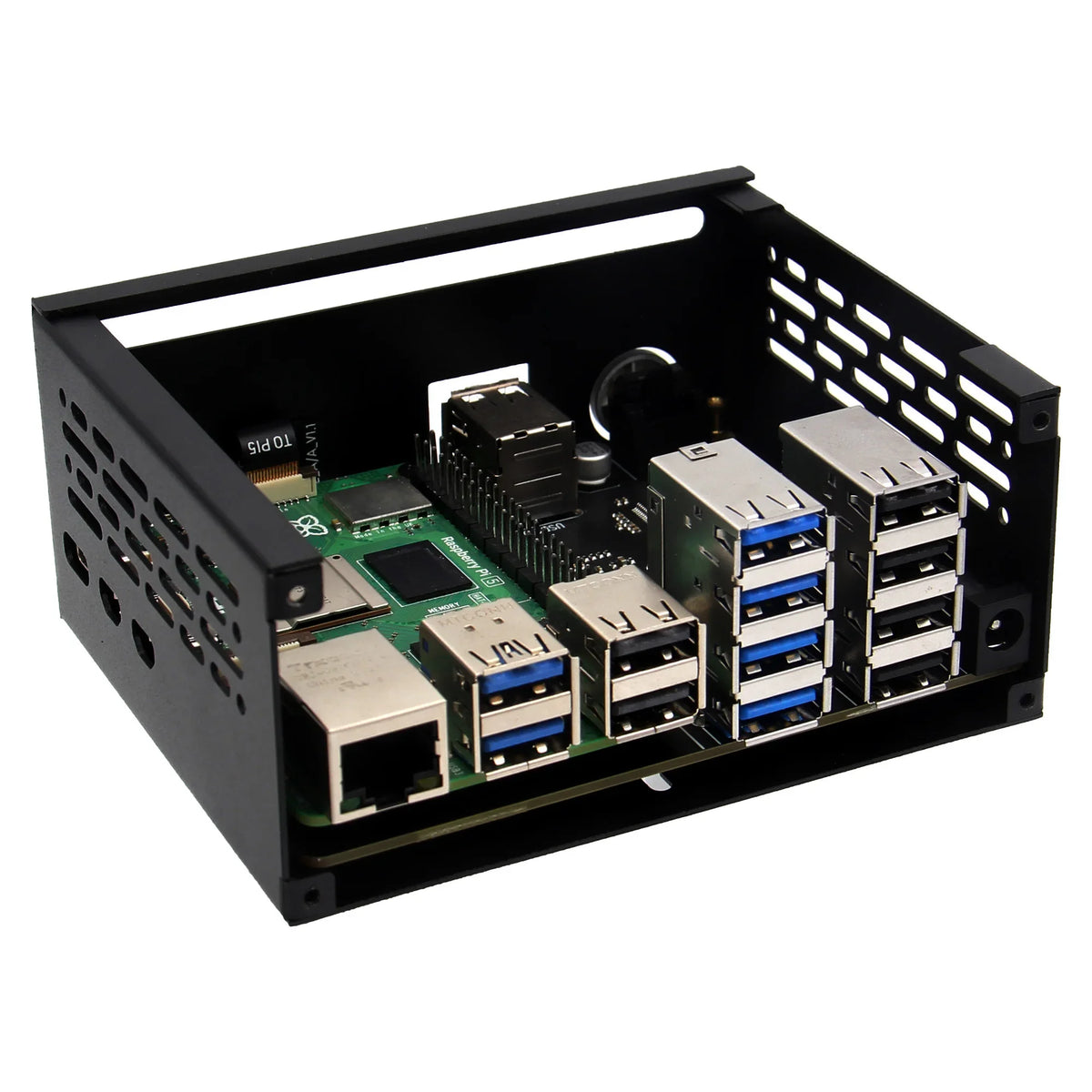 X1013-C1 Metal Case for Raspberry Pi 5 & X1013 USB HUB Shield