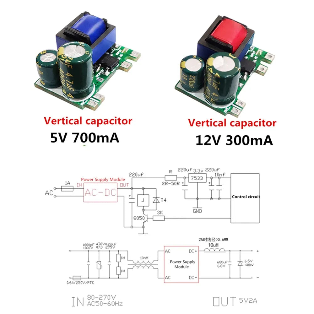 Custom AC-DC 5V 700mA 12V 450mA 12V 300mA 3.5W Precision Buck Converter AC 220V to 5V  DC step down Transformer power supply module Manufacturer