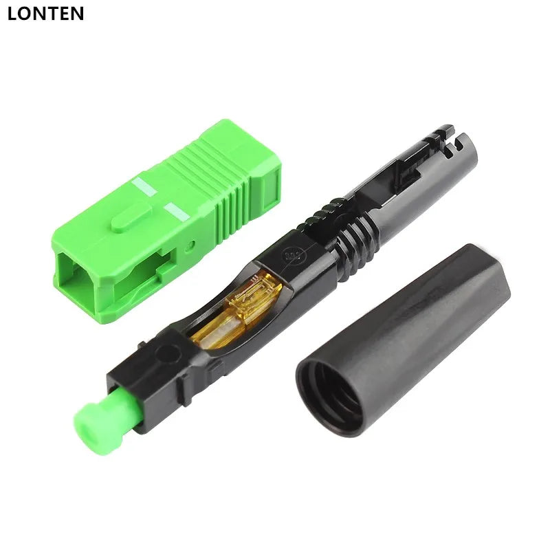 Custom 100PCS Supply pre-embedded FTTH SCAPC single fiber optic SCAPC quick connector FTTH Fiber Optic Fast Connector Manufacturer
