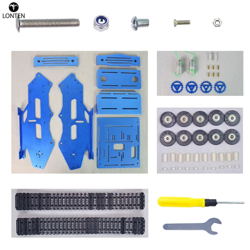 Custom Lonten DIY High Tech Smart Robot Tank Crawler Chassis Car Frame Kit Programmable Toys Age 8+ Kids Christmas Gift - Blue Manufacturer