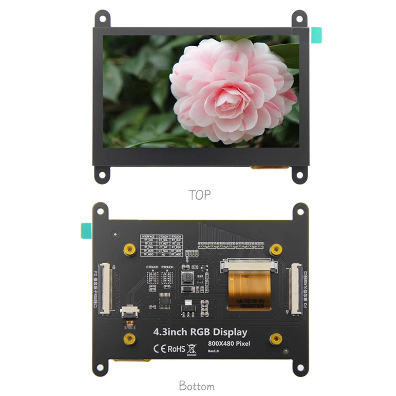 Custom 4.3 inch RGB capacitive touch LCD module compatible with atom / wildfire STM32 development board Manufacturer