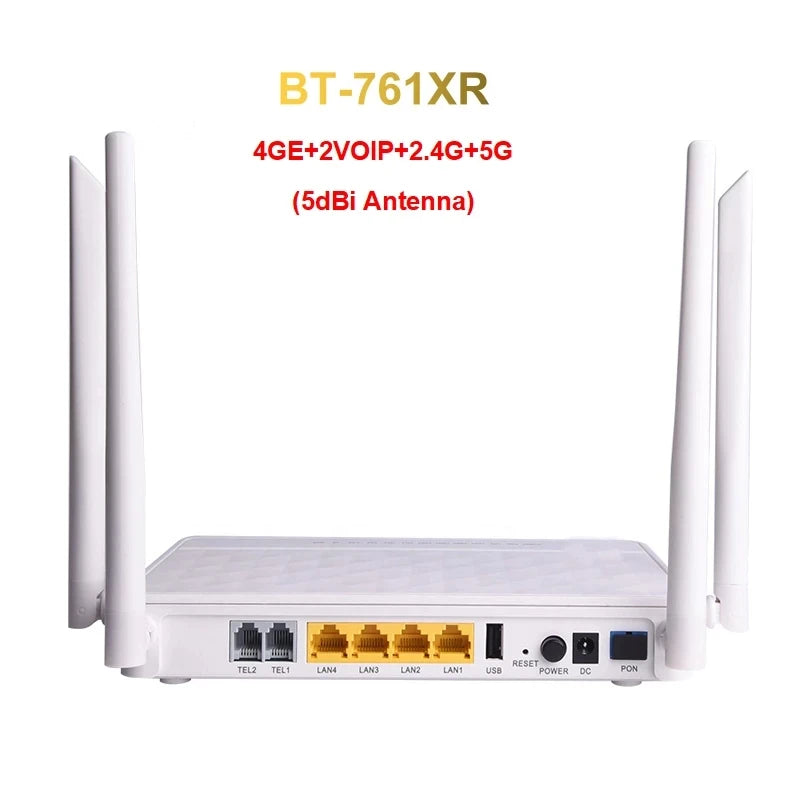 Custom FTTH Equipment Fiber Optical Modem 4Ge 2 Voip 2.4G 5G Usb Dual Band 5Dbi Wifi Ac Router Manufacturer