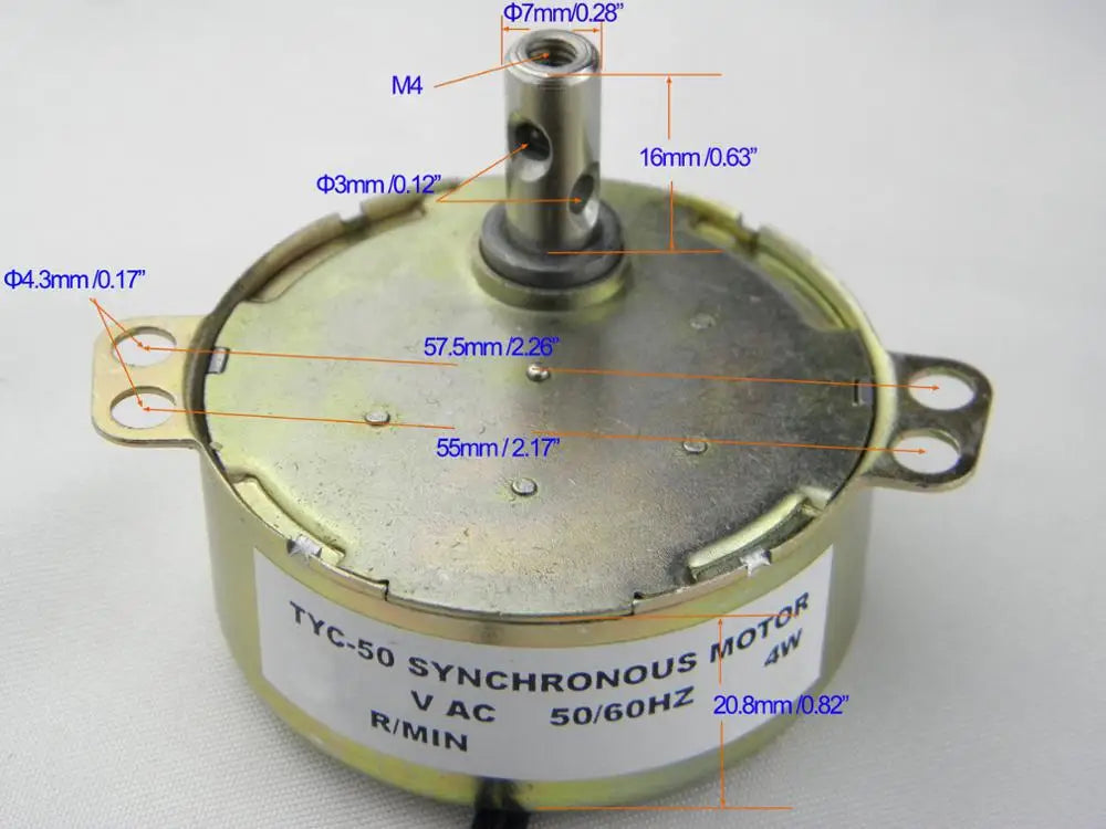 Custom TYC-50 Synchronous Motor 12V DC 5-6RPM Permanent Magnet CW/CCW Low Speed Electric Gear Synchro Motor Manufacturer