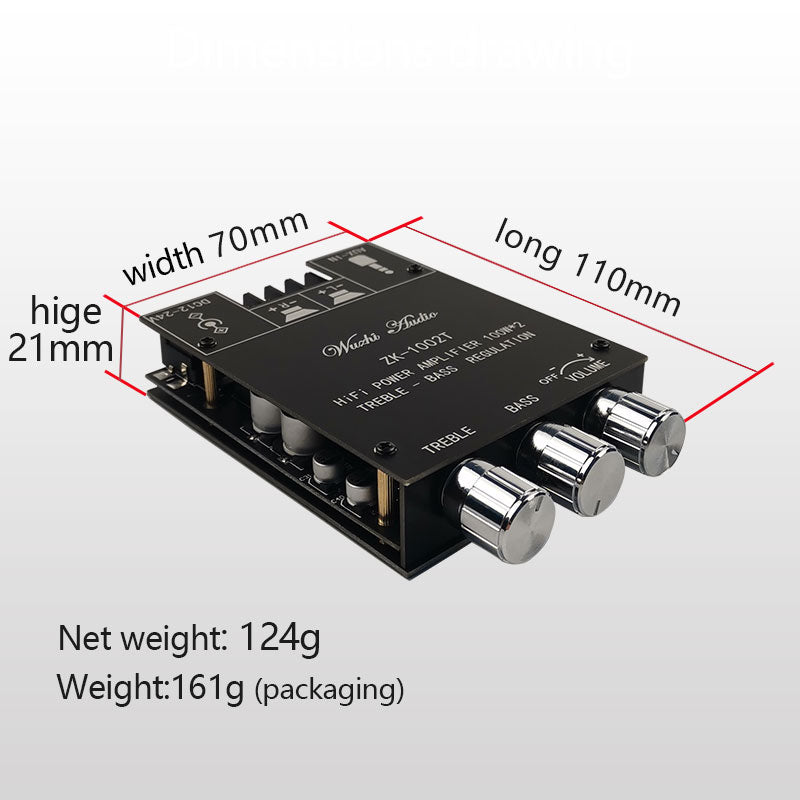 2*100W Dual TPA3116D2 HiFi Stereo Audio Digital Power Amplifier Board Tone Home Theater Aux Amp pcb assembly Customize