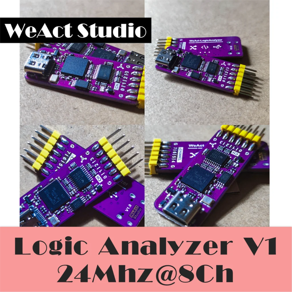 Custom WeAct USB Logic Analyzer DLA Mini 24Mhz 8ch channels Hardware Debug Tool 5V MCU ARM FPGA Debugger pcb pcba design services Manufacturer
