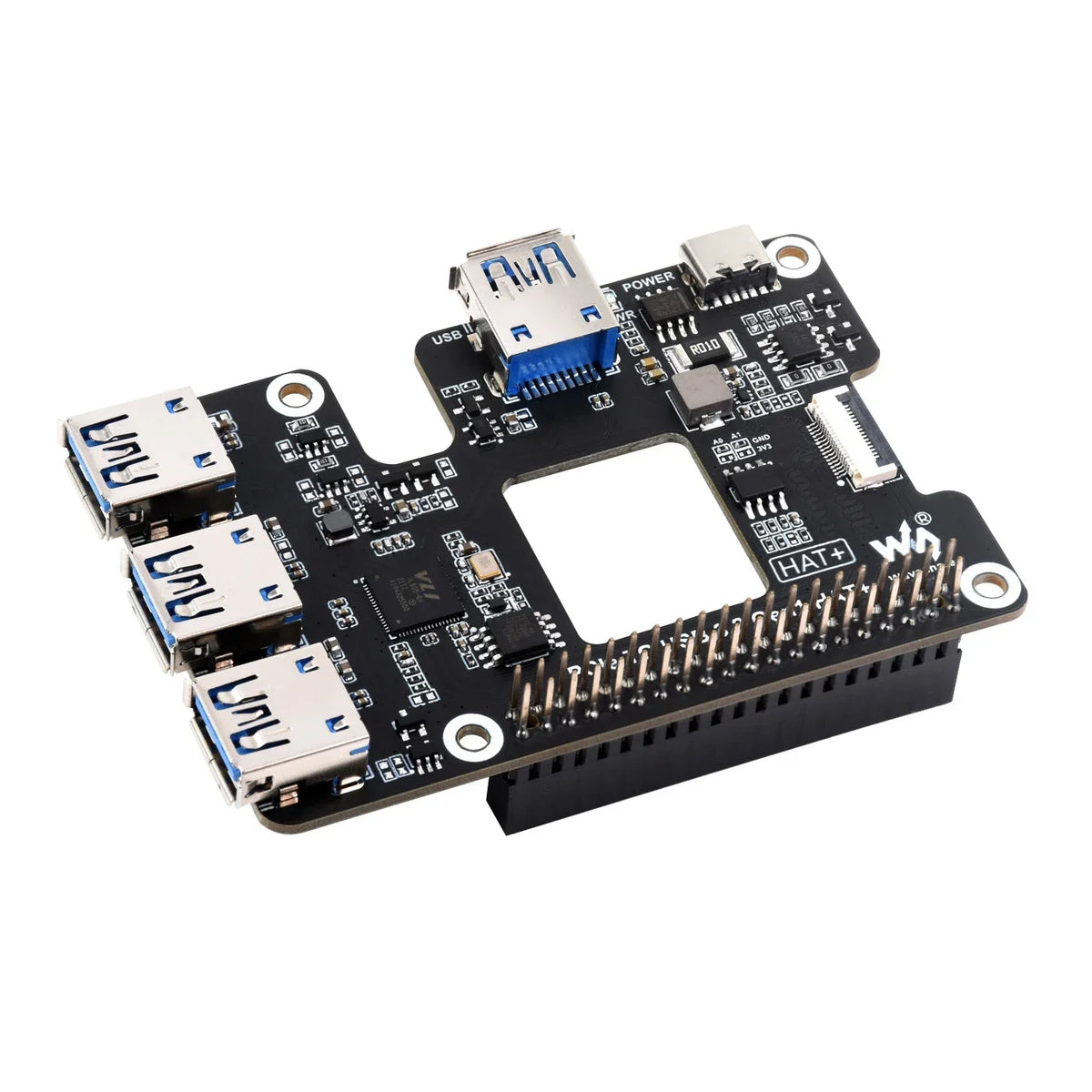 PI5 PCIe To USB 3.0 HUB Expansion Board for RasPi RPI Raspberry Pi 5 Projects 4GB 8GB 16GB RAM HAT Breakout Shield Accessories