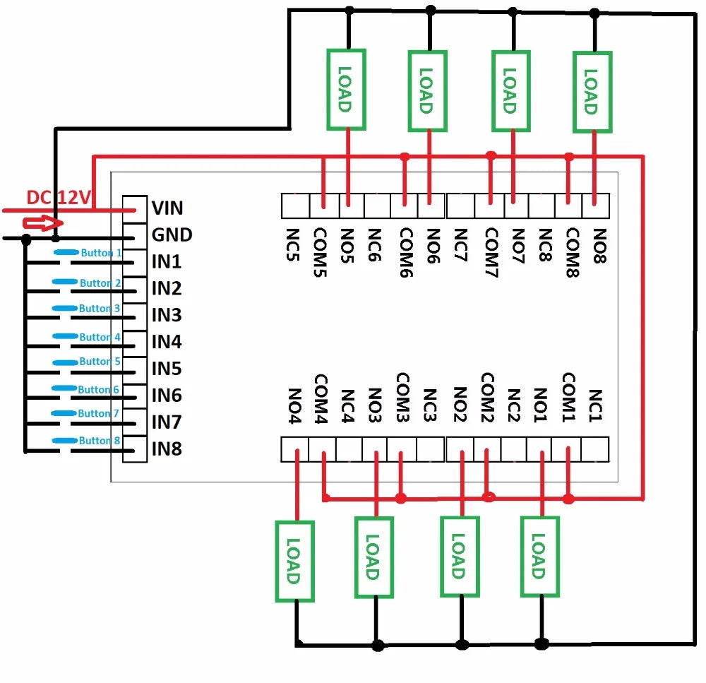 Custom OEM DC 12V 8 Channels Multifunction Timer Delay Relay Board Time Switch Timing Loop Interlock Self-locking Momentary Bistable Manufacturer