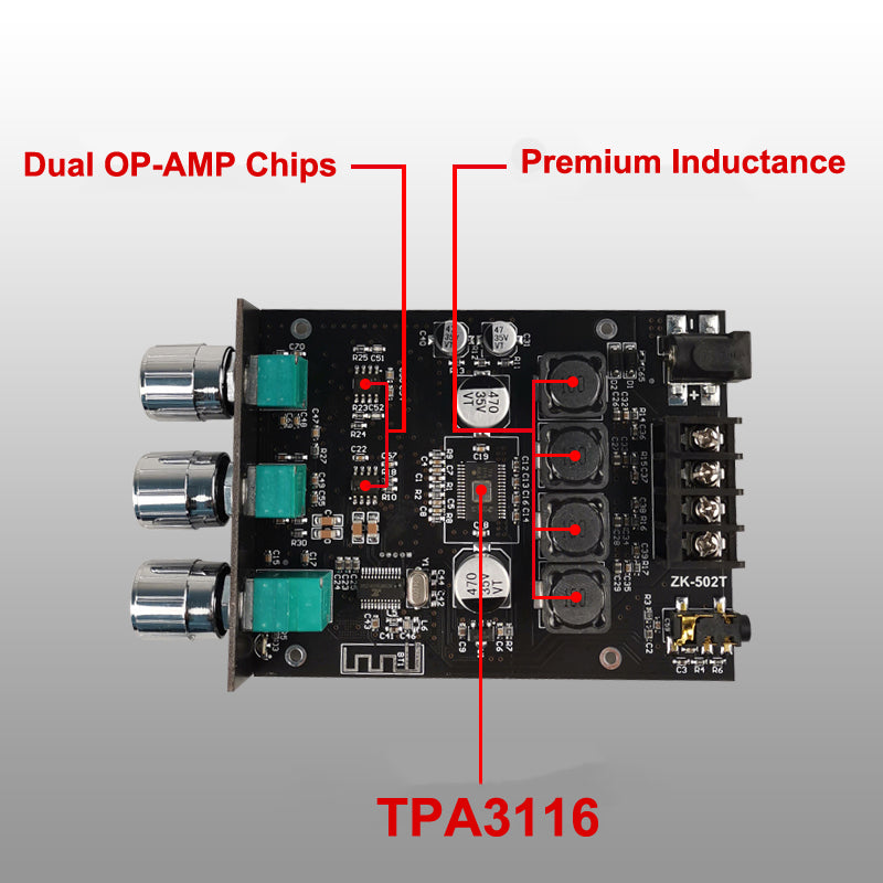 50W+50W TPA3116 Equalizer Audio Power Amp Tone Bass Treble HiFi Stereo TPA3116D2 Aux Amplifier Board pcb assembly