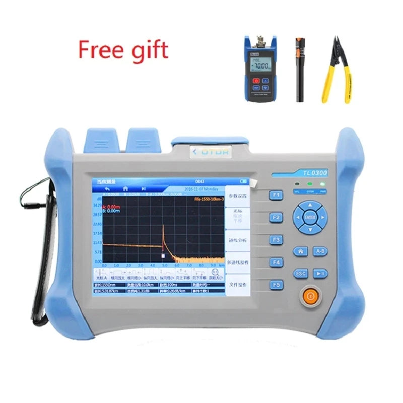 Custom HandheldOTDR TLO-300 OTDR 60-120KM 1310/1550nm,Integrated VFL,TLO300 Touch Screen Optical Time Domain Reflectometer English menu Manufacturer