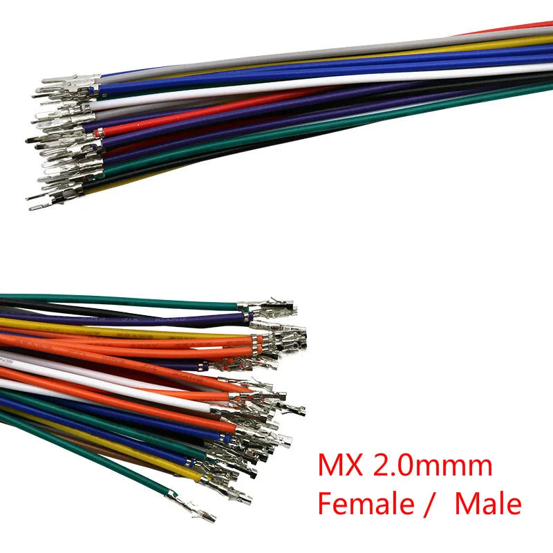 Custom 20Pcs MX2.0 terminal line MX 2.0mm 150mm electronic Single tinned Wire 51005 51006 Male Female Cable 26AWG Manufacturer