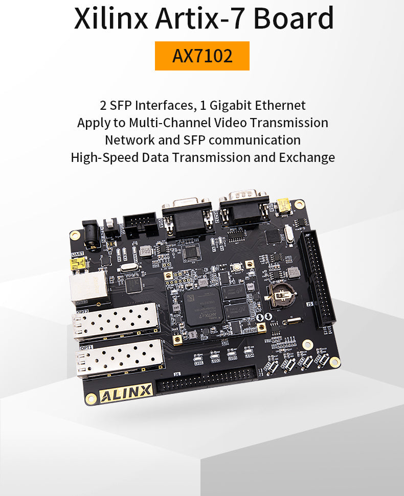 AX7102: XILINX Artix-7 XC7A100T FPGA Development Board A7 SoMs SFP Gigabit Ethernet VGA Evaluation Board Custom PCB