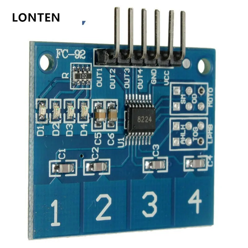 Custom PCB printing tests PCB board pcba PCB manufacturer TTP224 4 Channel Digital Touch Sensor Button Switch Module Manufacturer