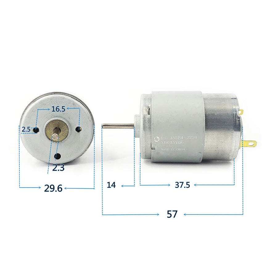 Custom Oringal MABUCHI RS-385PH-2270 Carbon Brush Motor DC 12V 14.4V 18V 24V 20000RPM High Speed for Drill Tools Toy Car Boat Manufacturer