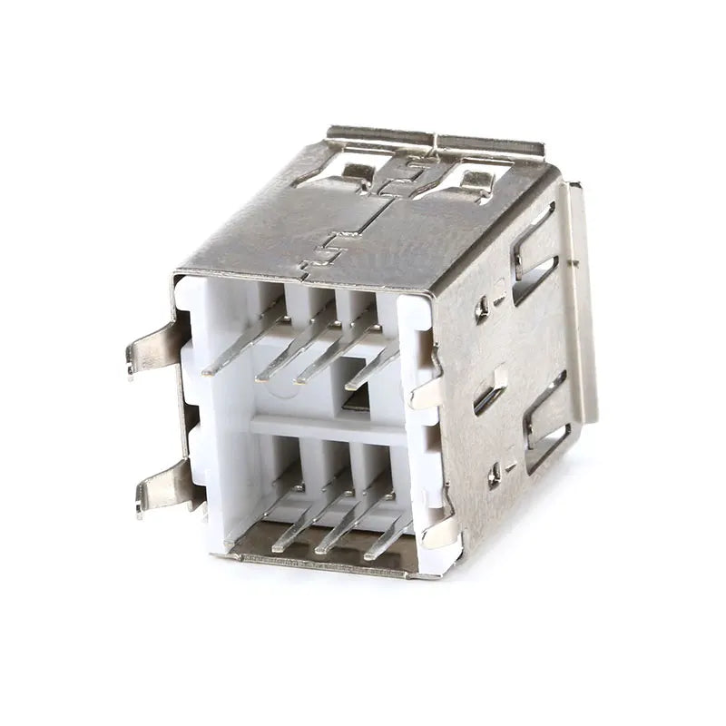Custom 10Pcs Double USB Type A Female Solder Jacks Connector PCB Socket USB-A type 180 Degrees Vertical 4pins Manufacturer