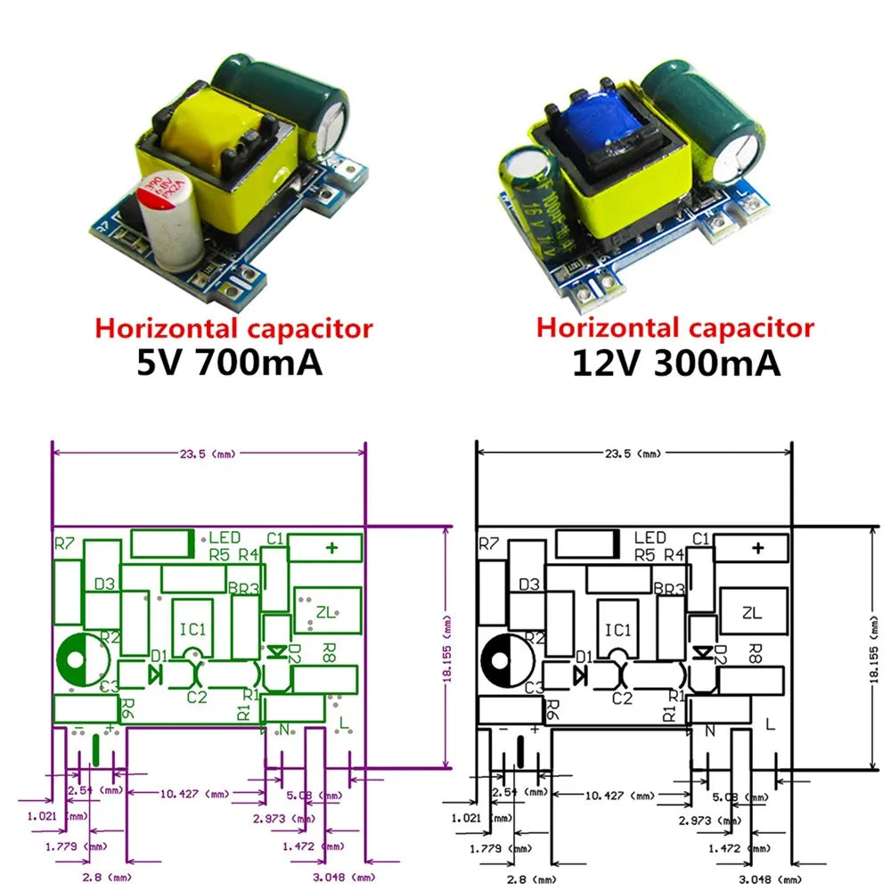 Custom AC-DC 5V 700mA 12V 450mA 12V 300mA 3.5W Precision Buck Converter AC 220V to 5V  DC step down Transformer power supply module Manufacturer