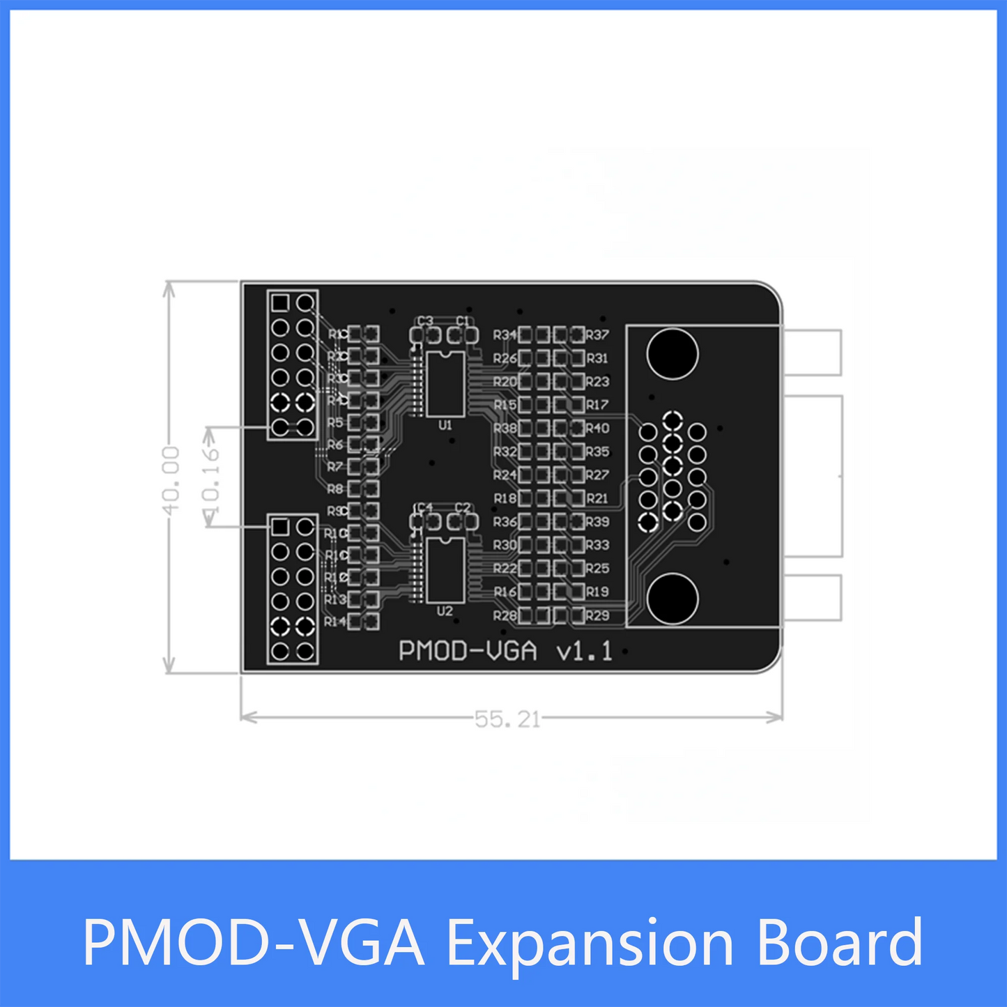 Custom PMOD-VGA Expansion Board iCESugar FPGA Expansion Module Standard PMOD Interface VGA Display Interface Manufacturer