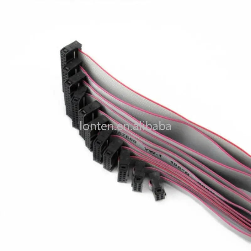 Custom Custom 2pcs 2.0mm Pitch FC 6P--60 Pin Gray Flat Ribbon Data Cable 10/20/30/50-100cm For DC3 IDC Male Header Manufacturer