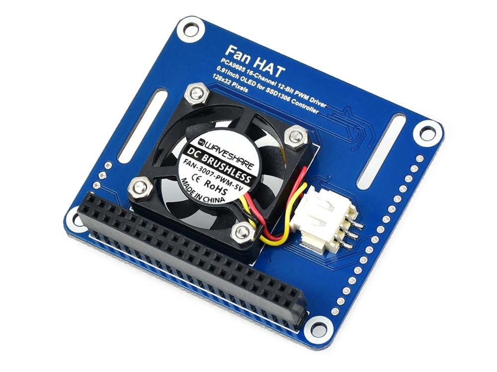 PWM Controlled Fan HAT for Raspberry Pi, I2C, Temperature Monitor Custom PCB abs break pcba dongguan pcba montage customize