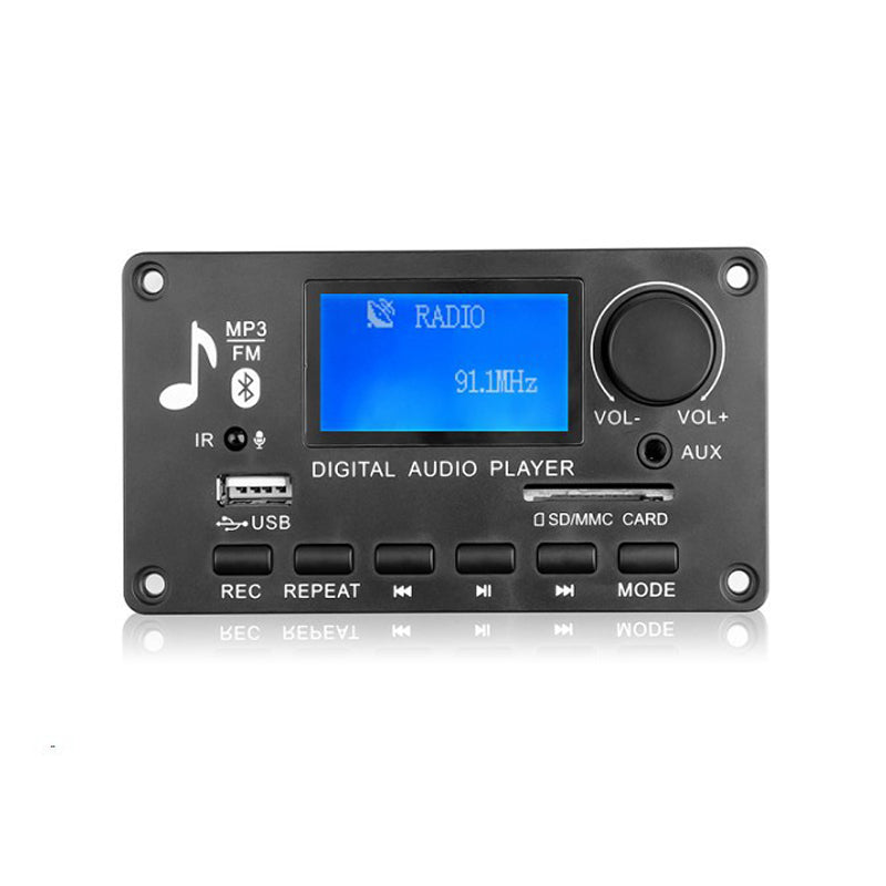 Custom FM MP3 Player Digital Audio Decoder Board Receiver Stereo DIY Speaker USB Recording LCD Lyrics 12V car amplifier pcb assembly