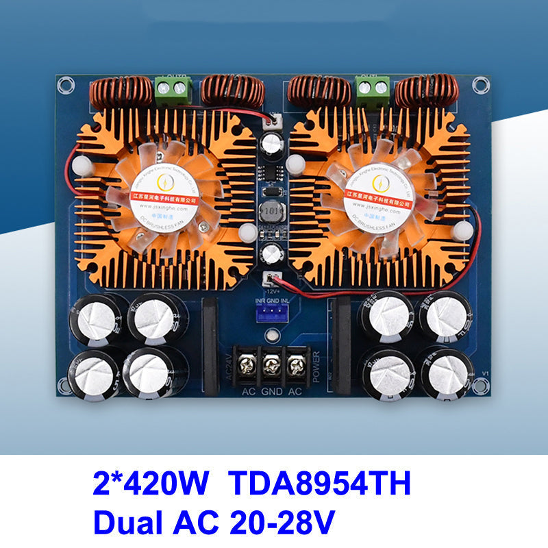 2*420W Audio Amplifier Board TDA8954TH Class AD Power Stage Audio Amplifier Board Dual Channels Stereo Home pcb assembly Customize