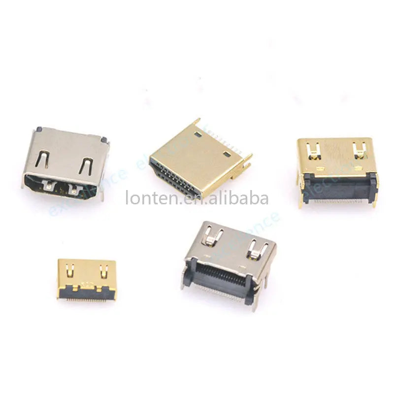Custom 5pcs HD Interface Connector SMD 19 Pin 19P Vertical Right Angle HD Socket Surface Mound PCB Receptacle Manufacturer