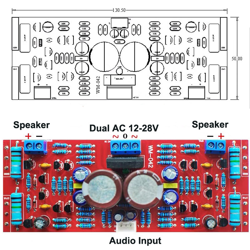 DIY Kit A1943/C5200 Tube Amplifiers Audio Board Dual AC12-28V High Power audio Amplifier Board Stereo HIFI AMP