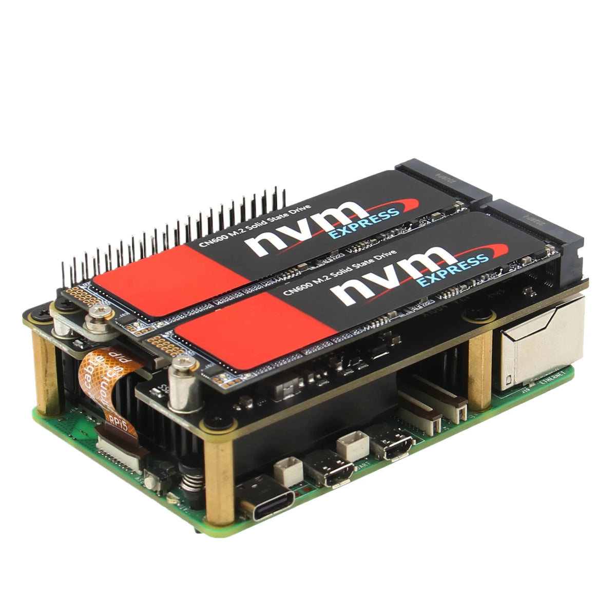 X1004 Dual 2280 NVMe SSD Shield for Raspberry Pi 5