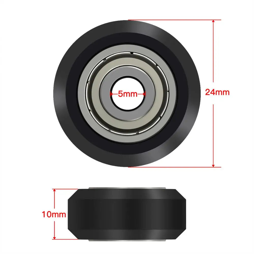 Custom Plastic wheel POM with Bearings big Models Passive Round wheel Idler Pulley Gear perlin wheel for CR10 Ender 3 Manufacturer